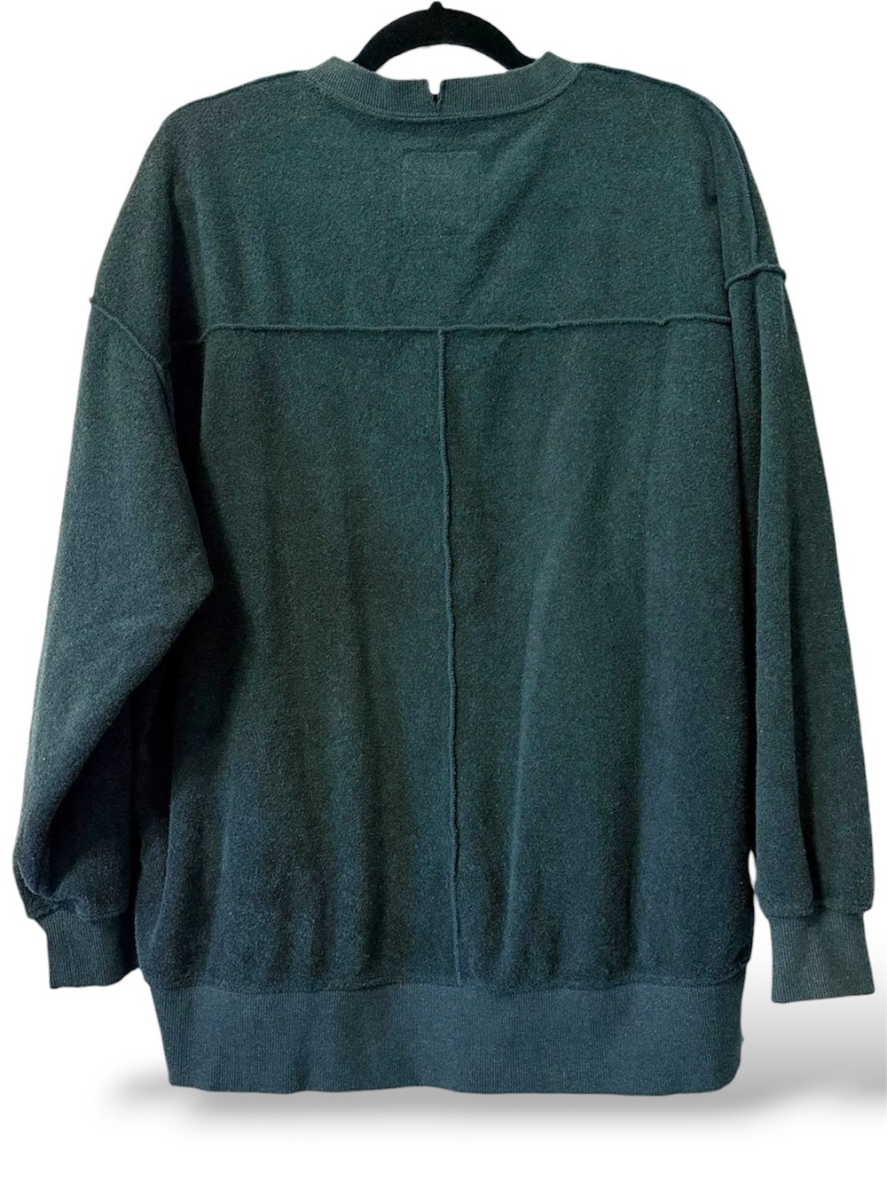 Aerie Chill Cozy Terry Cloth NIIIICE Pullover Sweatshirt Forest Green Medium NWT - Picture 3 of 10